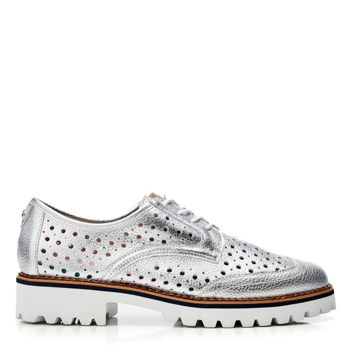Moda In Pelle Eloni Silver Leather Women Casual Shoes