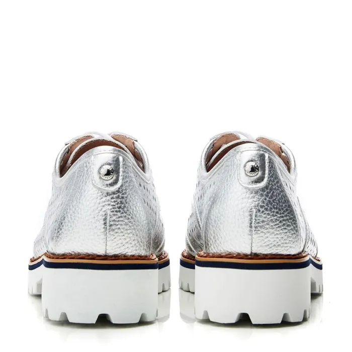 Moda In Pelle Eloni Silver Leather Women Casual Shoes