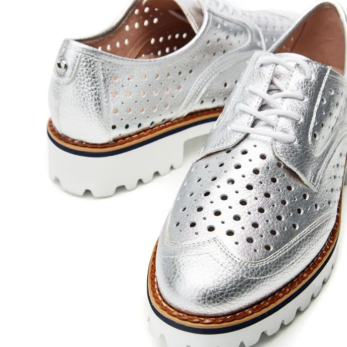 Moda In Pelle Eloni Silver Leather Women Casual Shoes