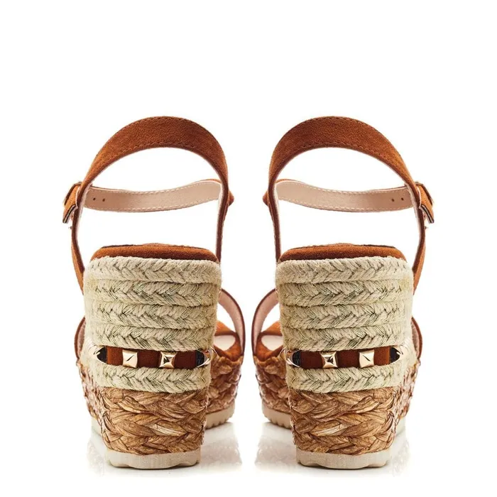 Moda In Pelle Erynn Tan Alcantara Women Wedge Sandals