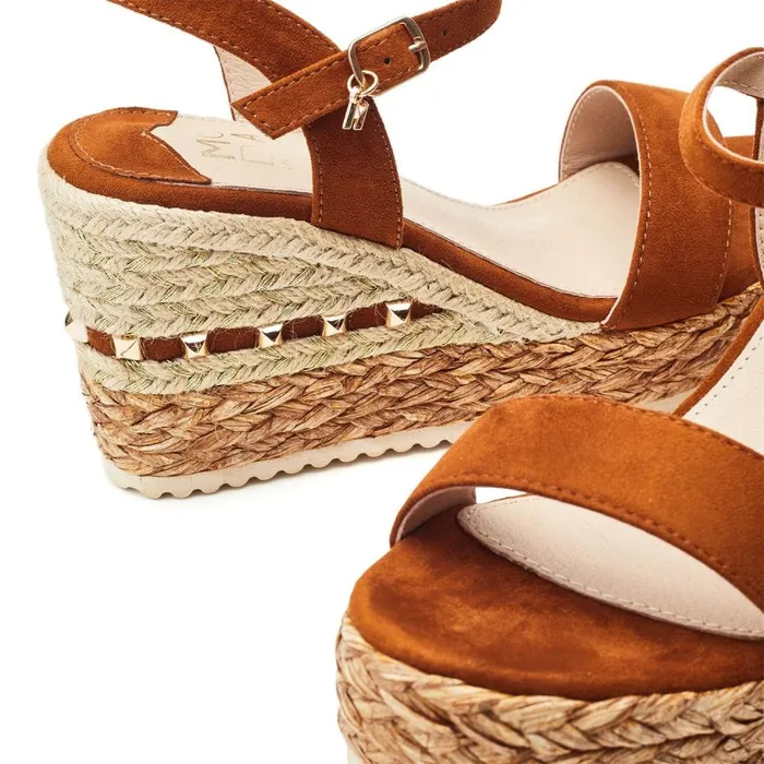 Moda In Pelle Erynn Tan Alcantara Women Wedge Sandals