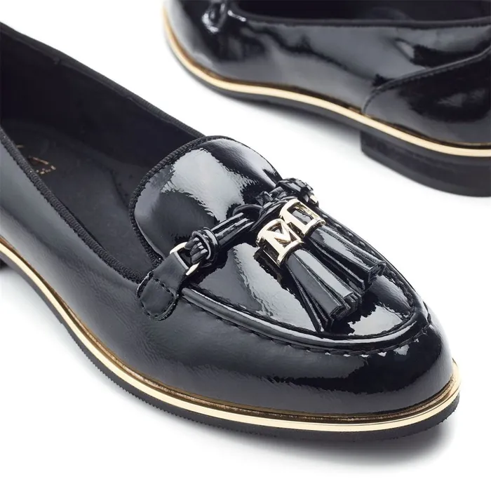Moda In Pelle Evvaa Black Patent Women Brogues And Loafers