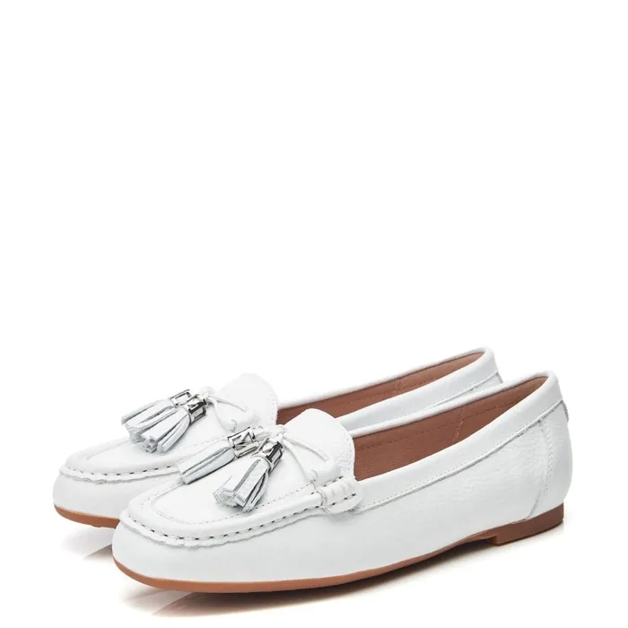 Moda In Pelle Famina White Leather Women Casual Shoes