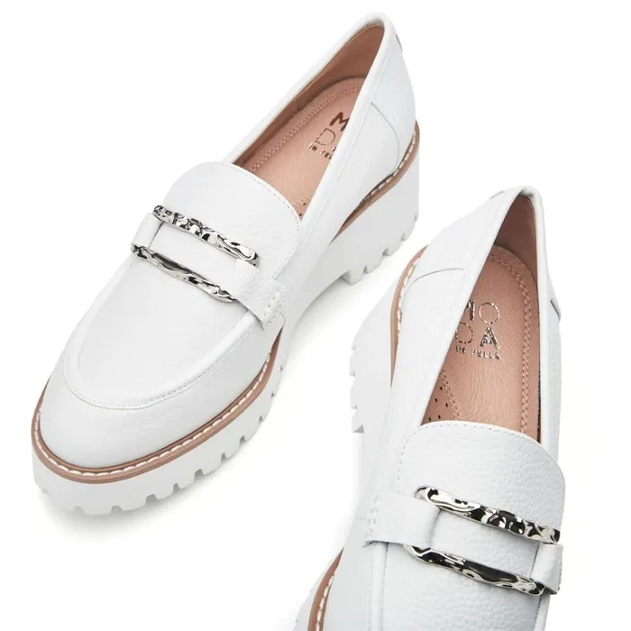 Moda In Pelle Faythe White Leather Women Casual Shoes