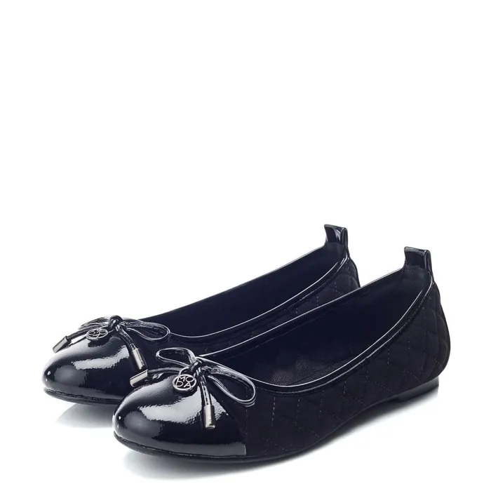 Moda In Pelle Ferme Black Alcantara Women Flat And Ballerina Shoes