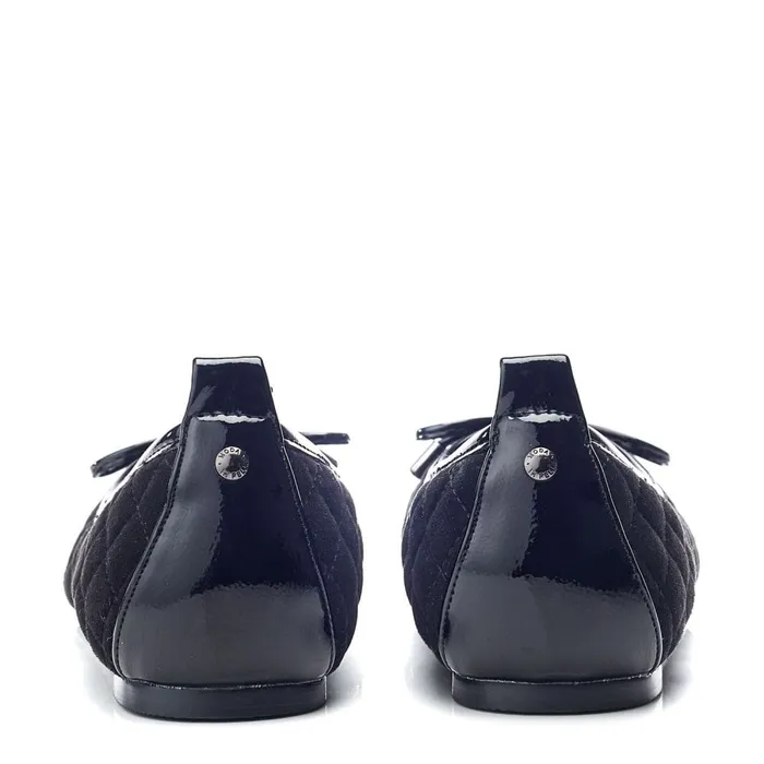 Moda In Pelle Ferme Black Alcantara Women Flat And Ballerina Shoes