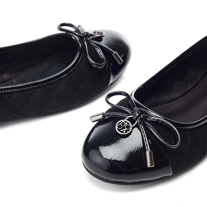 Moda In Pelle Ferme Black Alcantara Women Flat And Ballerina Shoes