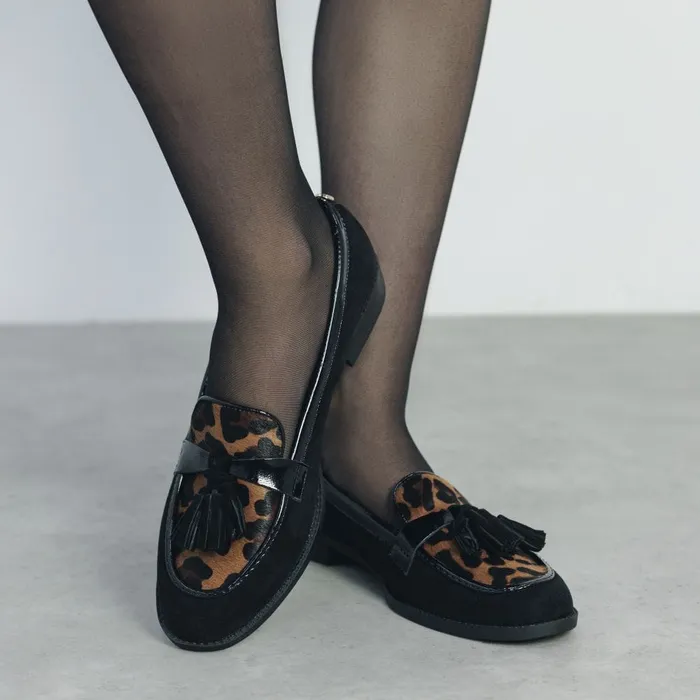 Moda In Pelle Frennchie Leopard Pony Hair Women Brogues And Loafers