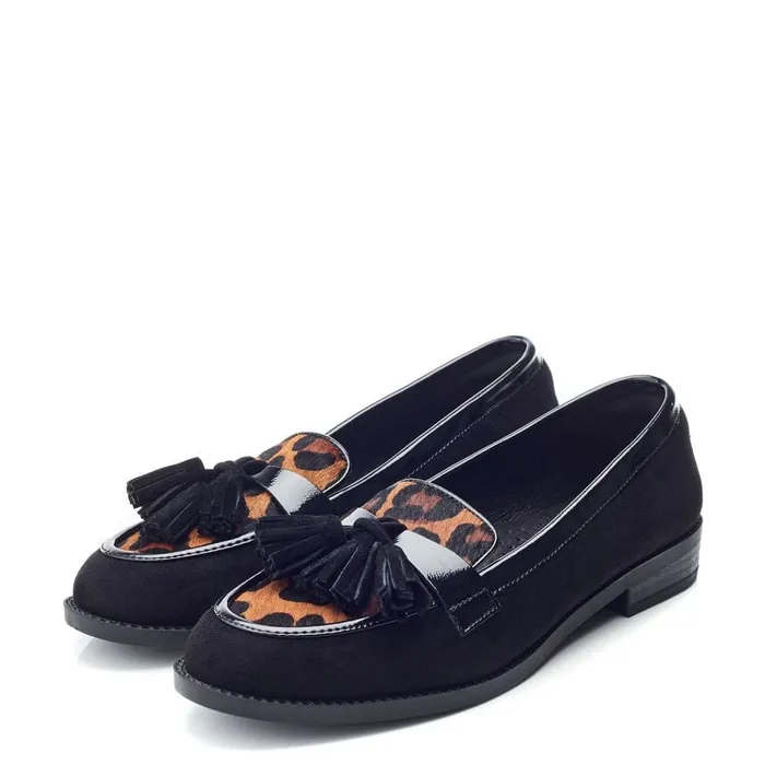 Moda In Pelle Frennchie Leopard Pony Hair Women Brogues And Loafers