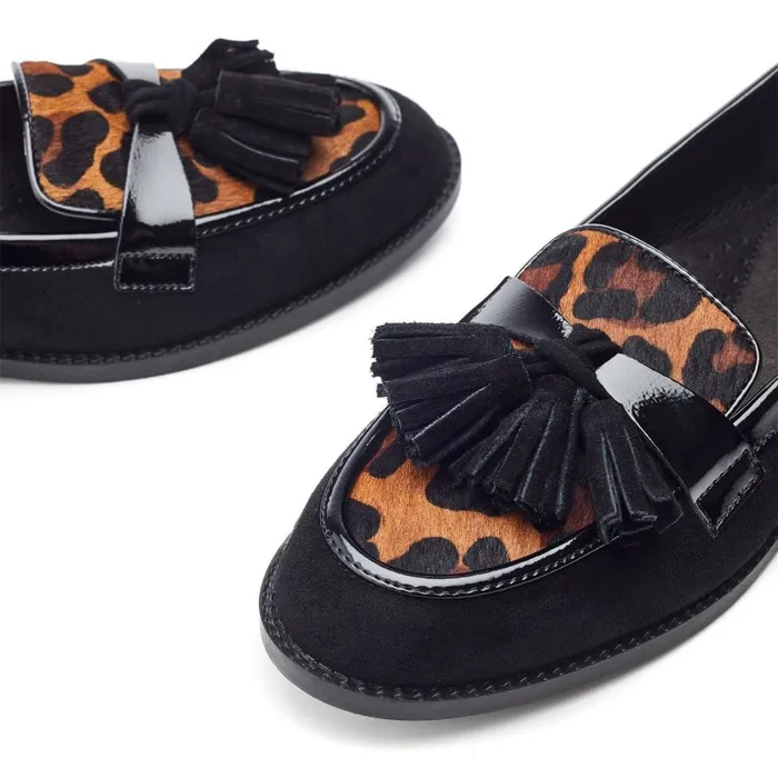 Moda In Pelle Frennchie Leopard Pony Hair Women Brogues And Loafers