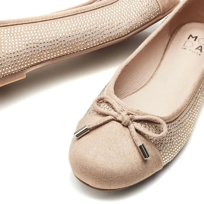 Moda In Pelle Frieda Taupe Alcantara Women Casual Shoes