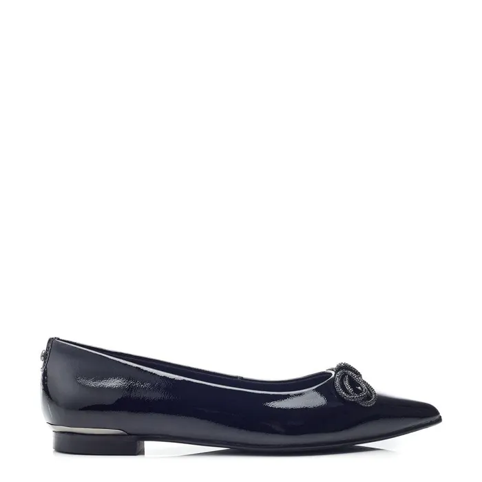 Moda In Pelle Hermionee Black Patent Leather Women Flat And Ballerina Shoes