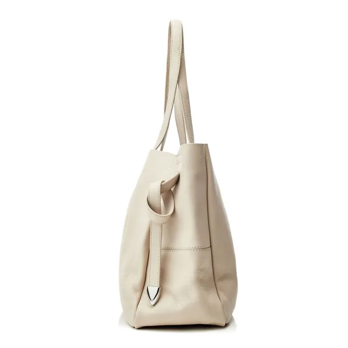 Moda In Pelle Indiana Bag Off White Leather Women Tote Bags