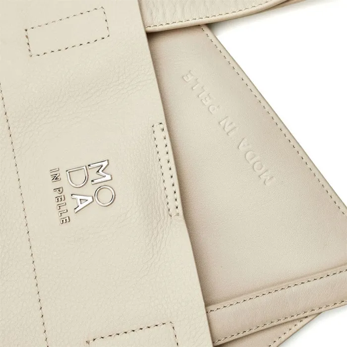 Moda In Pelle Indiana Bag Off White Leather Women Tote Bags