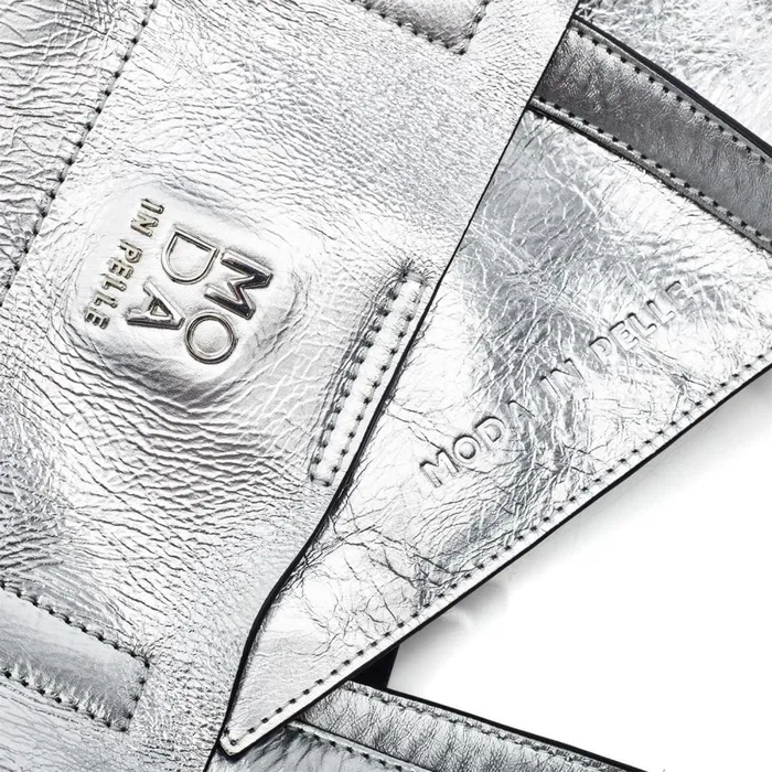 Moda In Pelle Indiana Bag Silver Leather Women Tote Bags