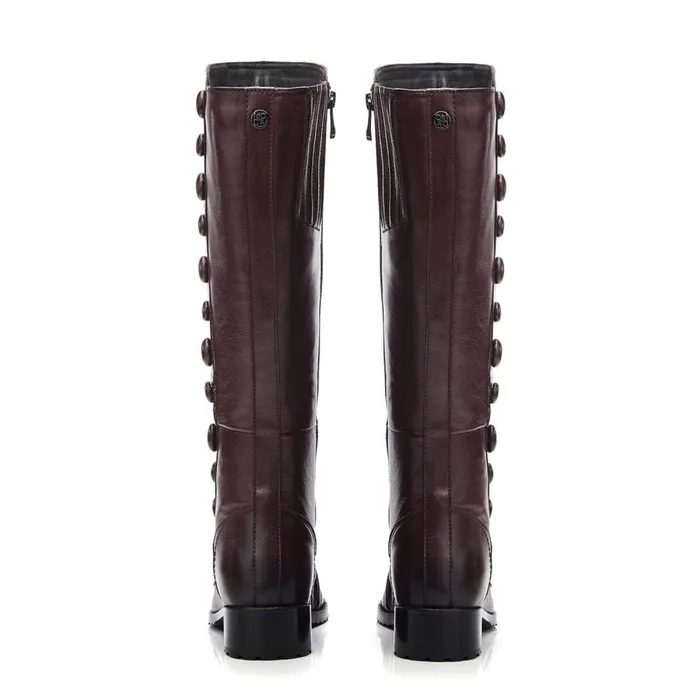 Moda In Pelle Irenne Burgundy Leather Women Knee High Boots