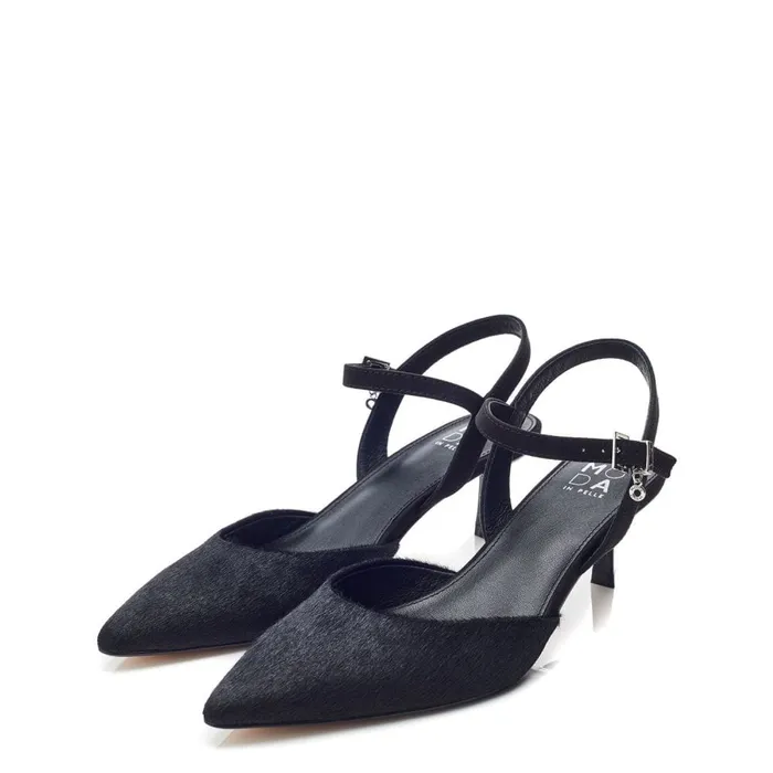 Moda In Pelle Jobourg Black Pony Hair Women Court Shoes