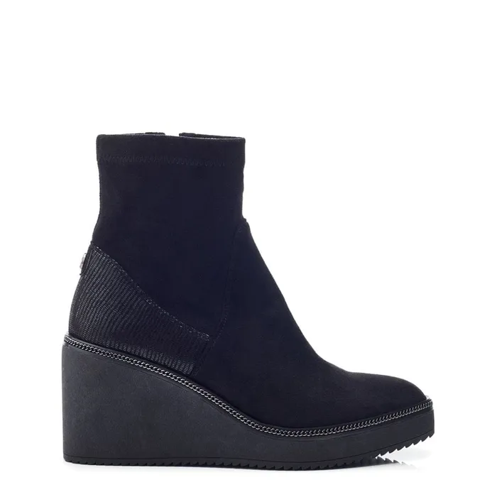 Moda In Pelle Kallie Black Alcantara Women Heeled And Wedge Boots
