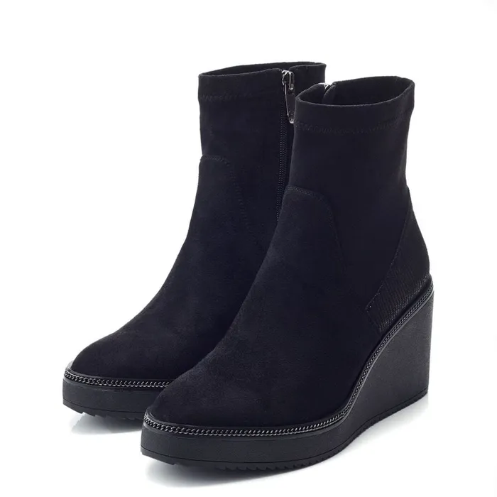 Moda In Pelle Kallie Black Alcantara Women Heeled And Wedge Boots