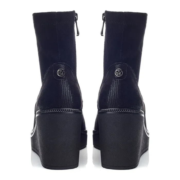 Moda In Pelle Kallie Black Alcantara Women Heeled And Wedge Boots