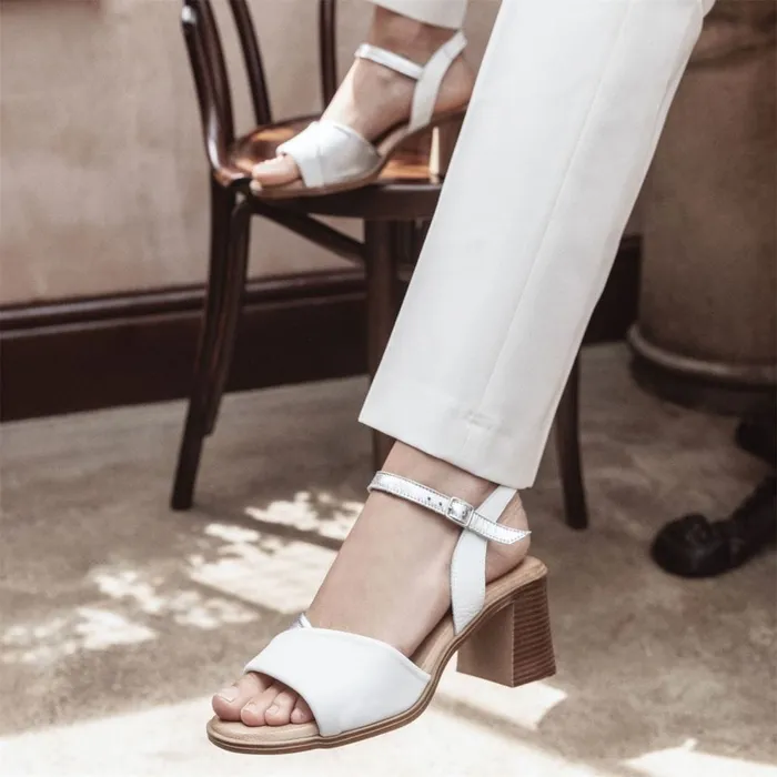 Moda In Pelle Lanie White 8211 Silver Leather Women Heeled Sandals