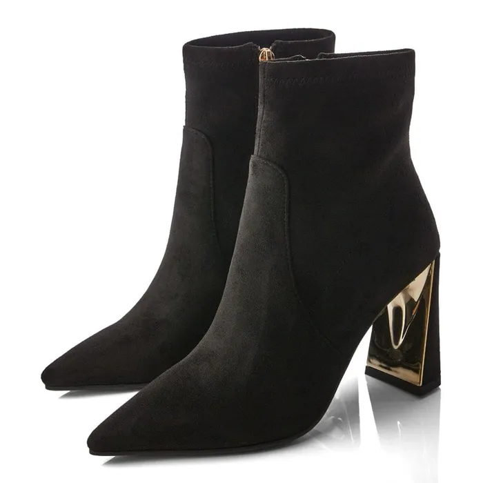 Moda In Pelle Lemmie Black Alcantara Women Heeled And Wedge Boots