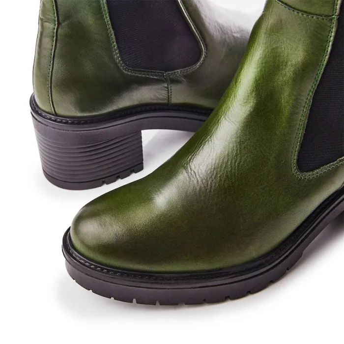 Moda In Pelle Linettie Green Leather Women Knee High Boots Moda In Pelle Linettie Green Leather Women Knee High Boots