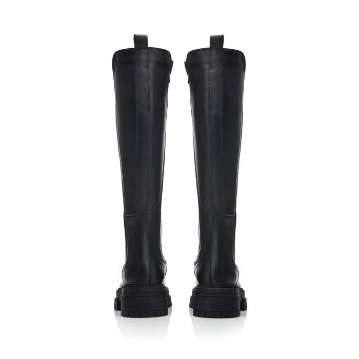 Moda In Pelle Linnea Black Leather Women Heeled And Wedge Boots