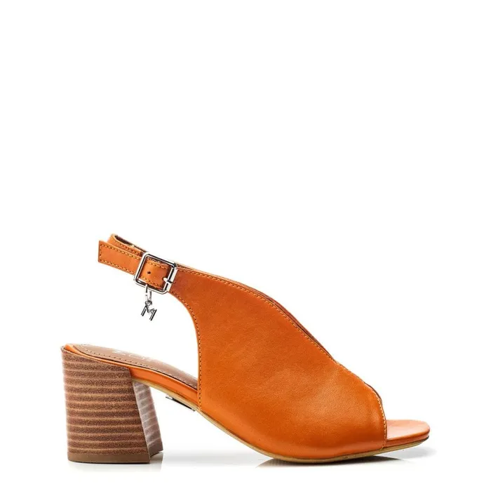Moda In Pelle Lonnia Orange Leather Women Heeled Sandals