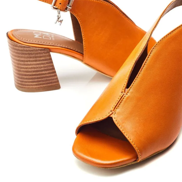 Moda In Pelle Lonnia Orange Leather Women Heeled Sandals