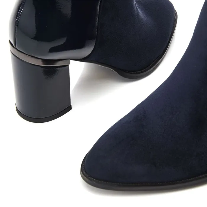 Moda In Pelle Madisonn Navy Alcantara Women Heeled And Wedge Boots