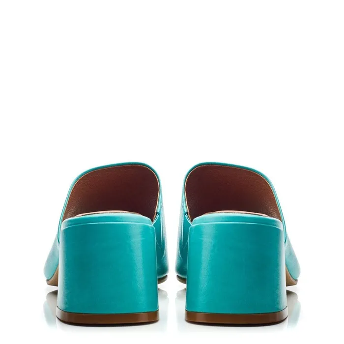 Moda In Pelle Mikia Turquoise Leather Women Heeled Sandals