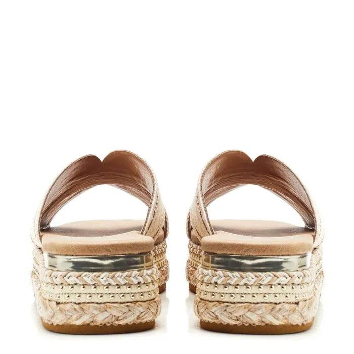 Moda In Pelle Naiah Off White Textile Women Flatform Sandals