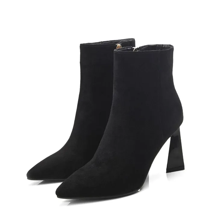 Moda In Pelle Narya Black Alcantara Women Heeled And Wedge Boots