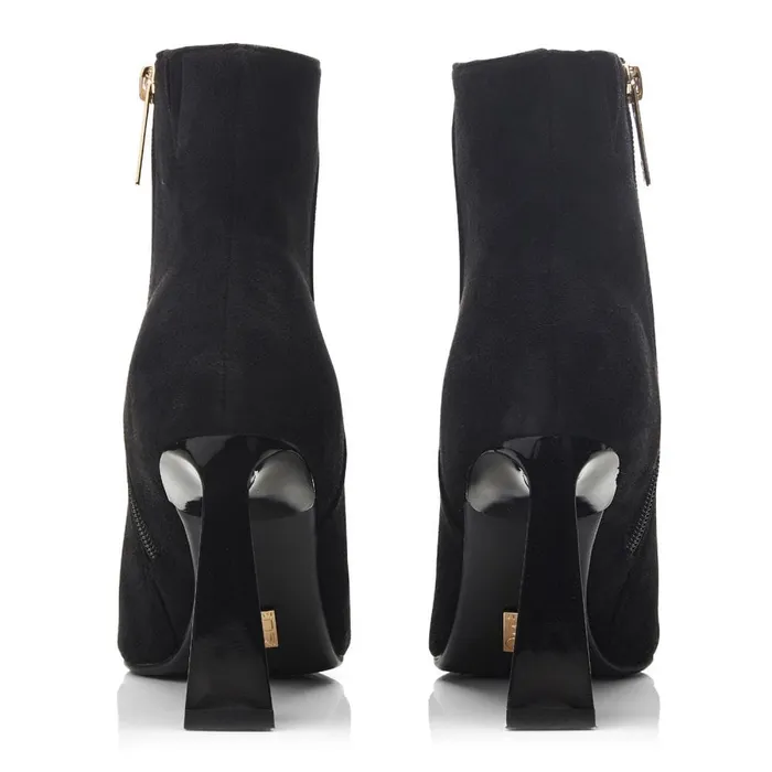Moda In Pelle Narya Black Alcantara Women Heeled And Wedge Boots