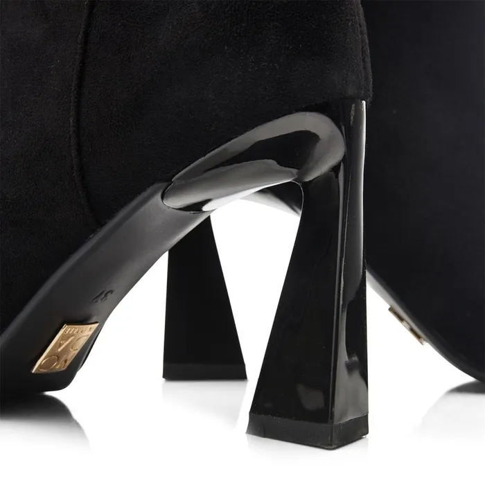 Moda In Pelle Narya Black Alcantara Women Heeled And Wedge Boots