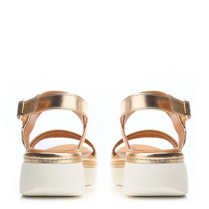 Moda In Pelle Nelly Gold Leather Women Wedge Sandals Moda In Pelle Nelly Gold Leather Women Wedge Sandals