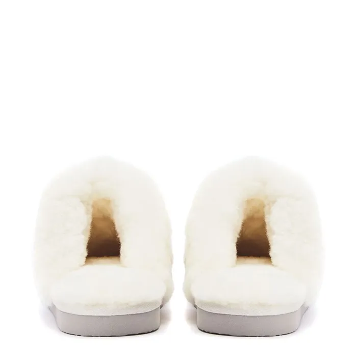 Moda In Pelle Nightfall White Metallic Suede Women Slippers