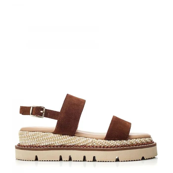 Moda In Pelle Nilania Tan Suede Women Flat Sandals