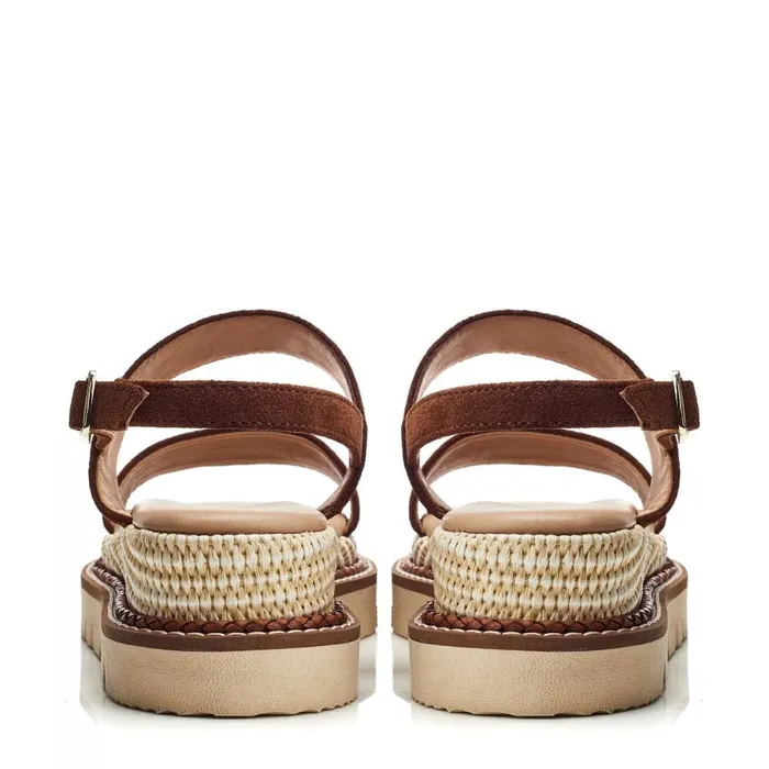 Moda In Pelle Nilania Tan Suede Women Flat Sandals