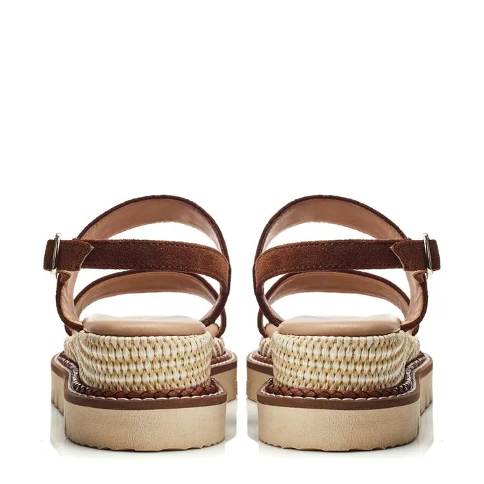 Moda In Pelle Nilania Tan Suede Women Flat Sandals