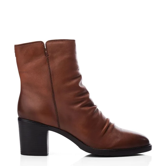 Moda In Pelle Noula Tan Leather Women Heeled And Wedge Boots