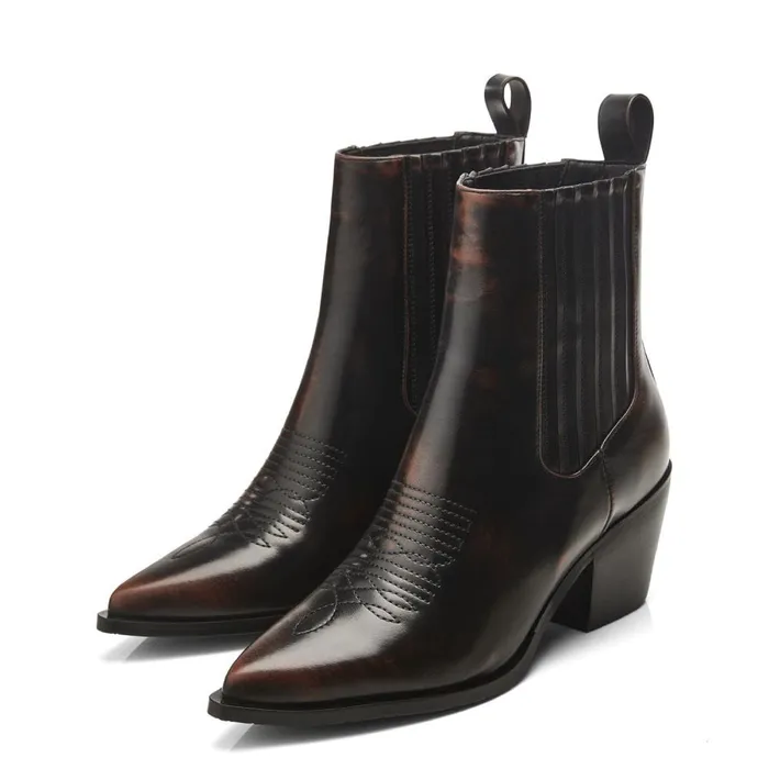 Moda In Pelle Nyrra Dark Brown Porvair Women Chelsea Boots