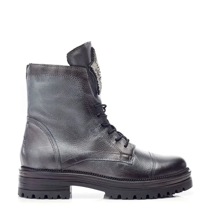 Moda In Pelle Oakleigh Dark Pewter Leather Women MidCalf Boots
