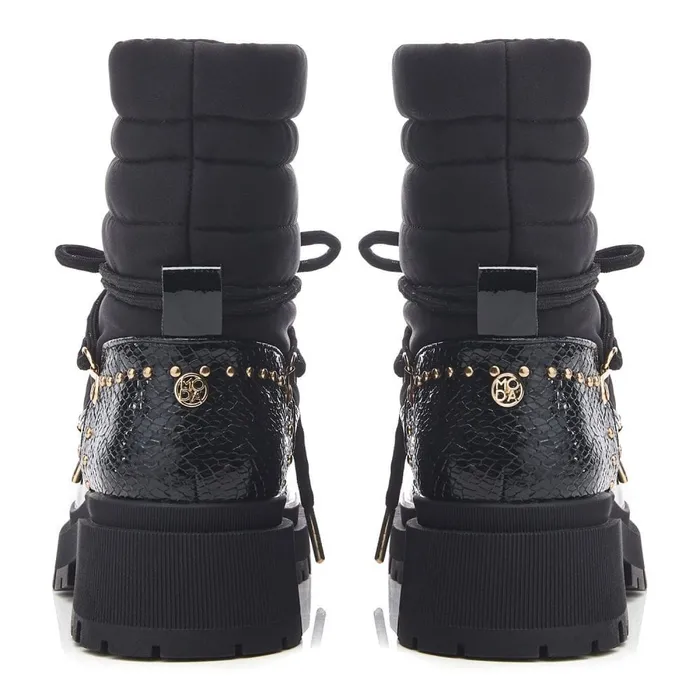 Moda In Pelle Oliwa Black Textile Women Chunky Boots