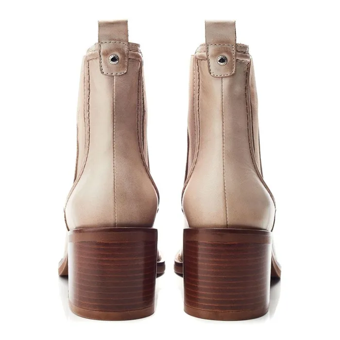 Moda In Pelle Omally Cream Leather Women Chelsea Boots
