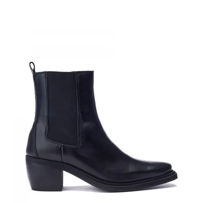 Moda In Pelle Ontel Black Leather Women Chelsea Boots