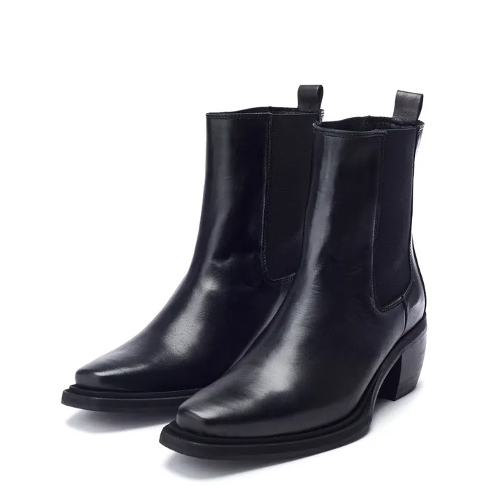 Moda In Pelle Ontel Black Leather Women Chelsea Boots
