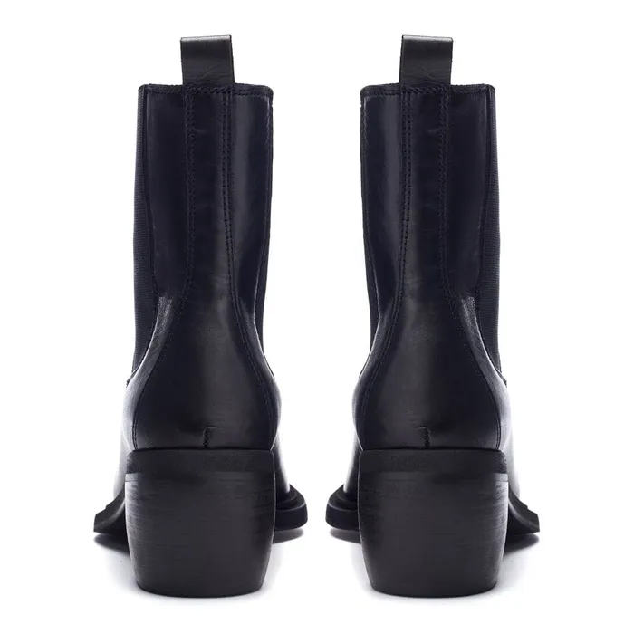 Moda In Pelle Ontel Black Leather Women Chelsea Boots
