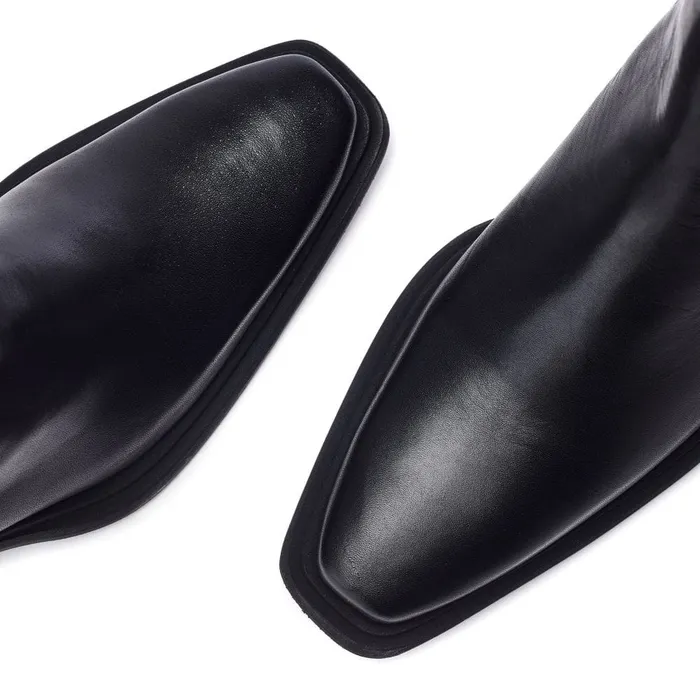 Moda In Pelle Ontel Black Leather Women Chelsea Boots